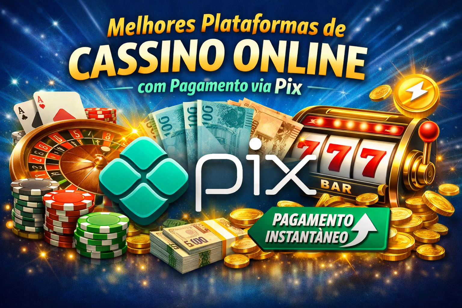 Melhores plataformas de cassino online com pagamento via Pix